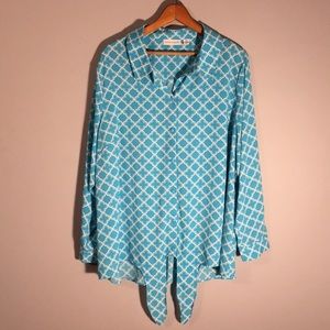 EUC Susan Graver Long Sleeve Blouse